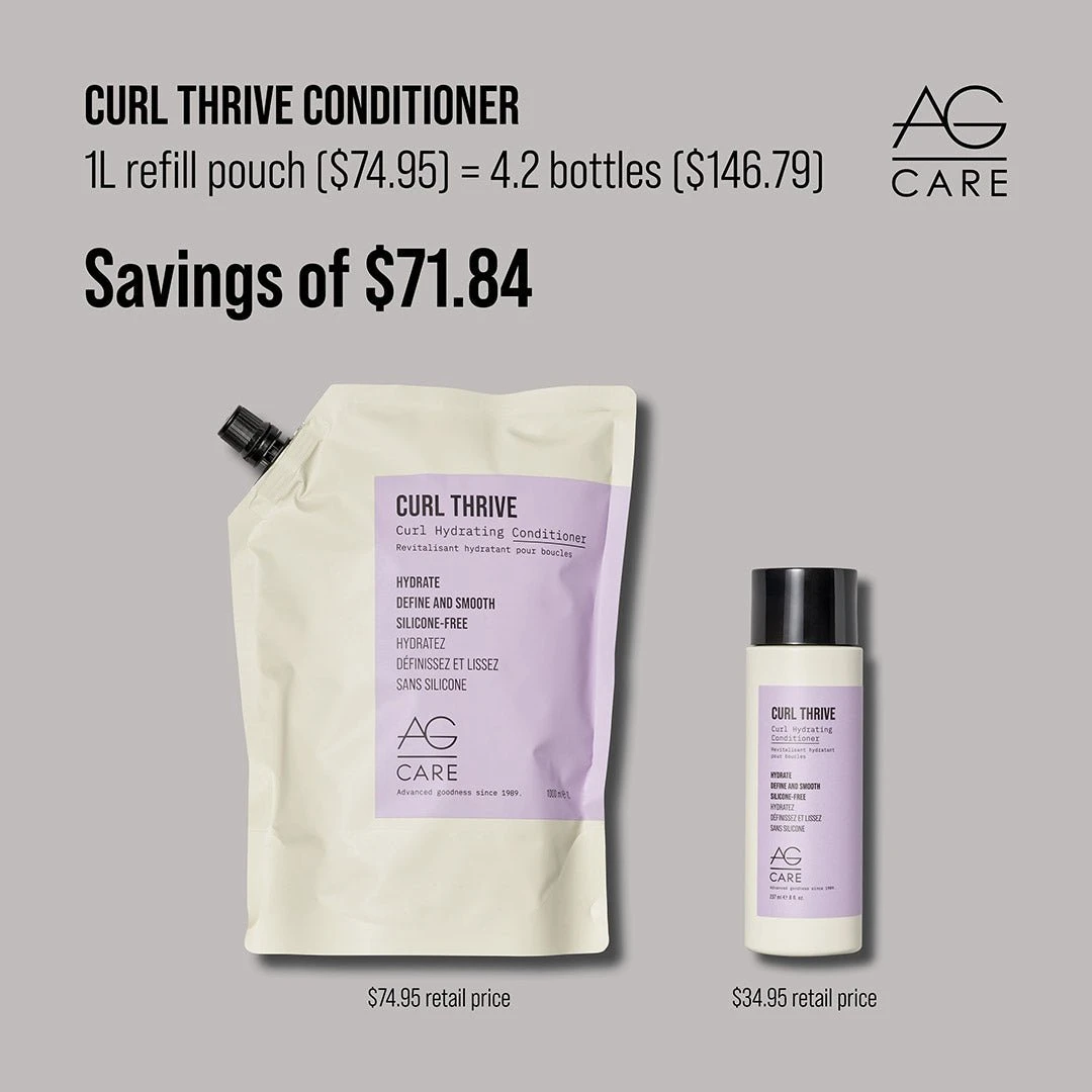 AG Care Curl Thrive Curl Hydrating Conditioner 1L 6 AG Care Curl Thrive Curl Hydrating Conditioner 1L - Image 4