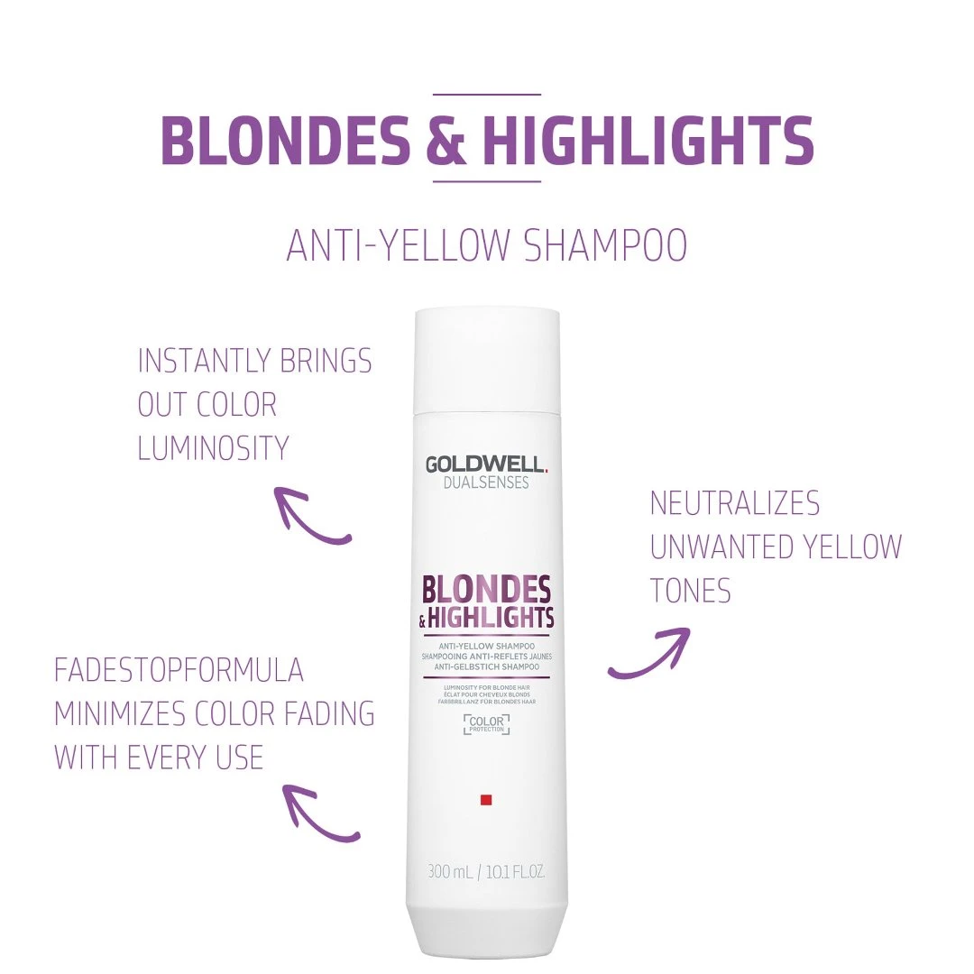 Goldwell Dualsenses Blondes & Highlights Anti-Yellow Shampoo 300ml 4 Goldwell Dualsenses Blondes & Highlights Anti-Yellow Shampoo 300ml - Image 2