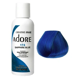 Adore Semi Permanent Hair Colour Sapphire Blue 174 118ml 3 Adore Semi Permanent Hair Colour Sapphire Blue 174 118ml