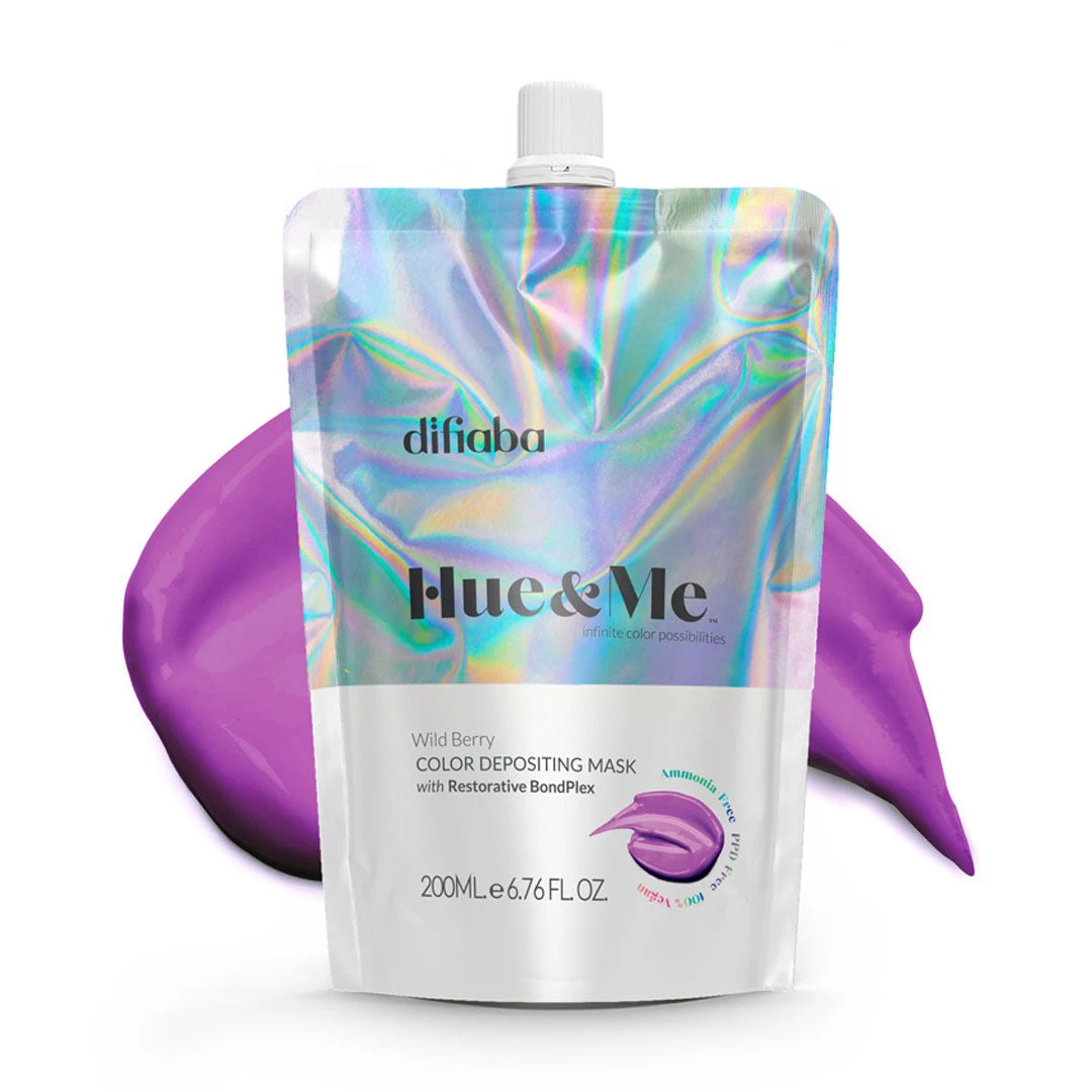 Difiaba Hue&Me Wild Berry Color Depositing Mask 200ml 3 Difiaba Hue&Me Wild Berry Color Depositing Mask 200ml